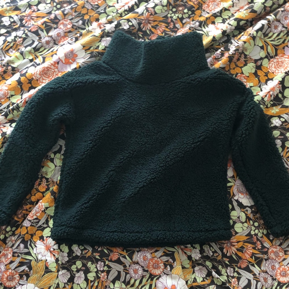NWT Target Forest Green Teddy Cowl Neck Sweater